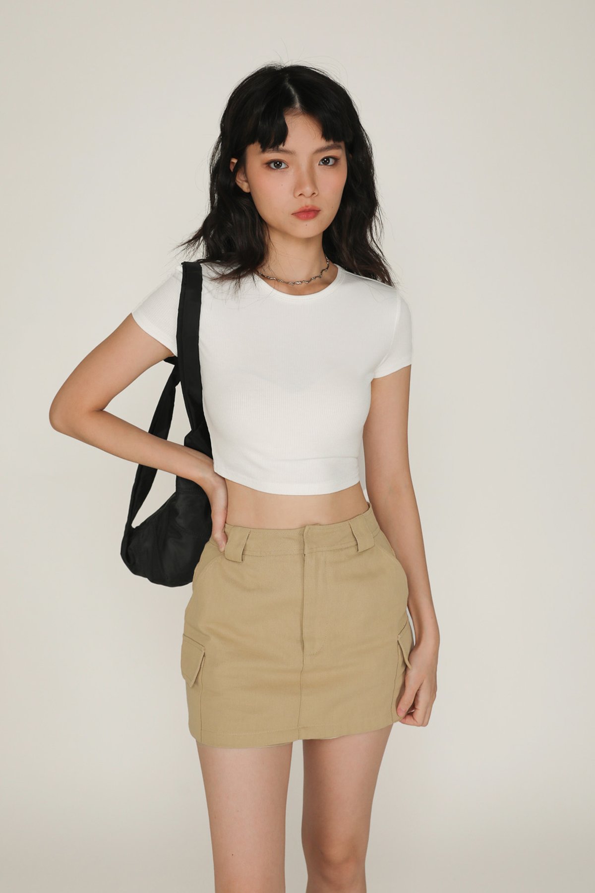 Qora Micro Cargo Skirt (Khaki)