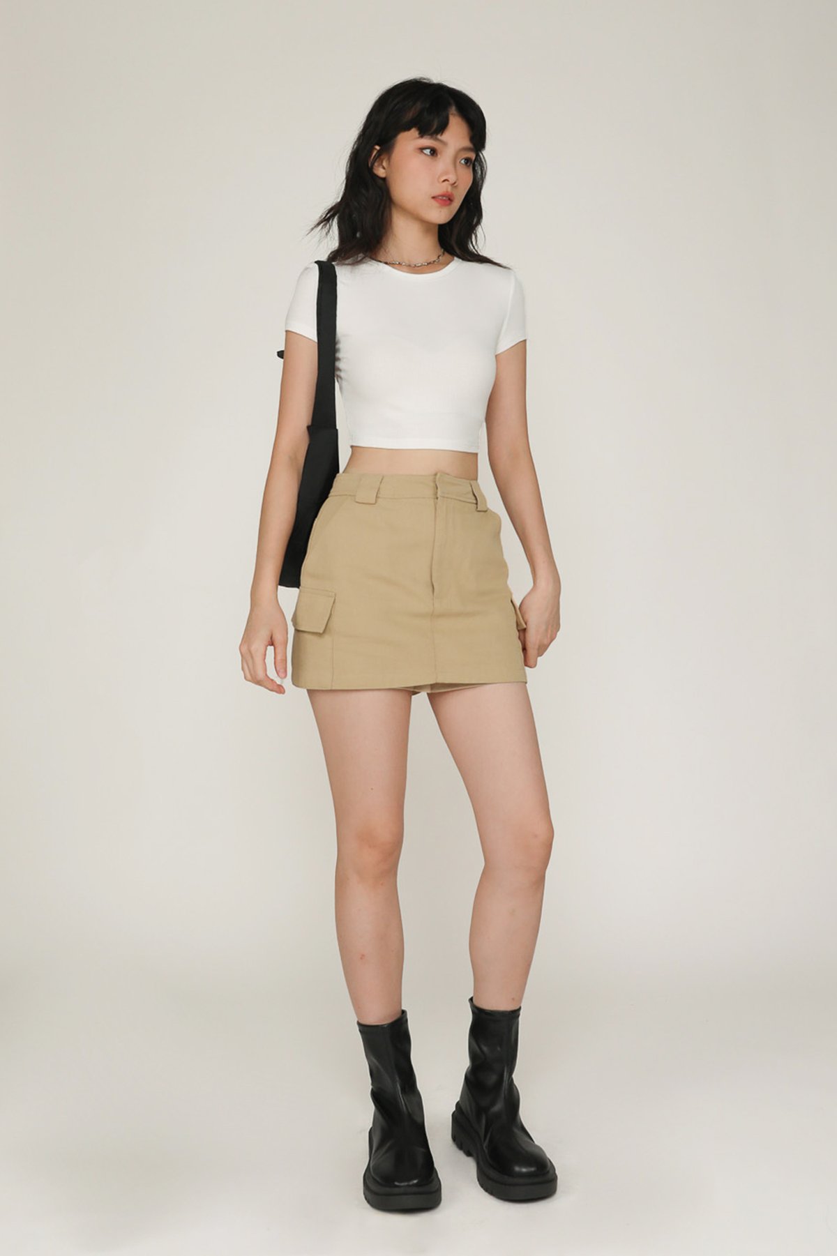 Qora Micro Cargo Skirt (Khaki)