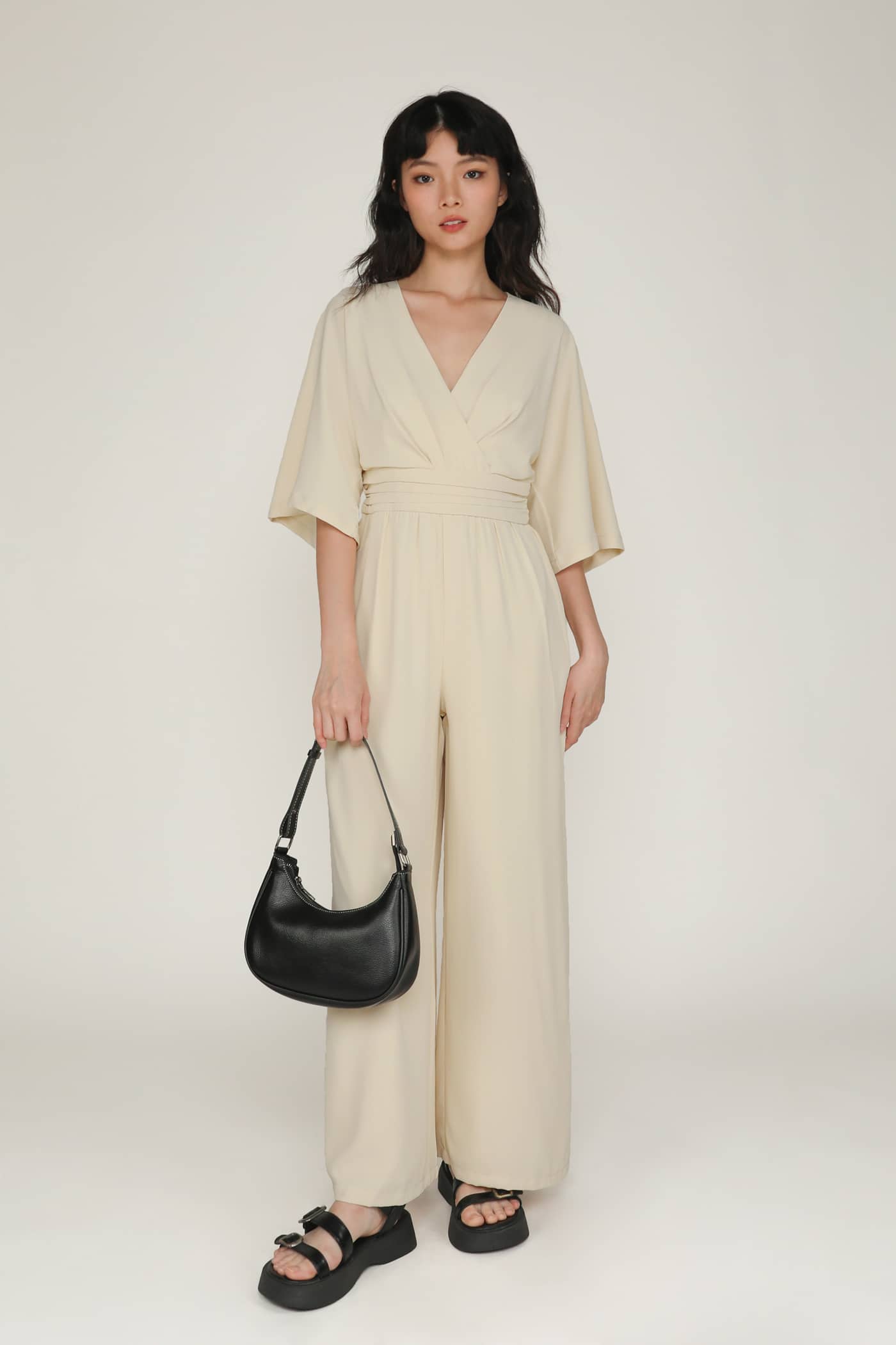 Gaelle Kimono Jumpsuit (Nude) | The Tinsel Rack