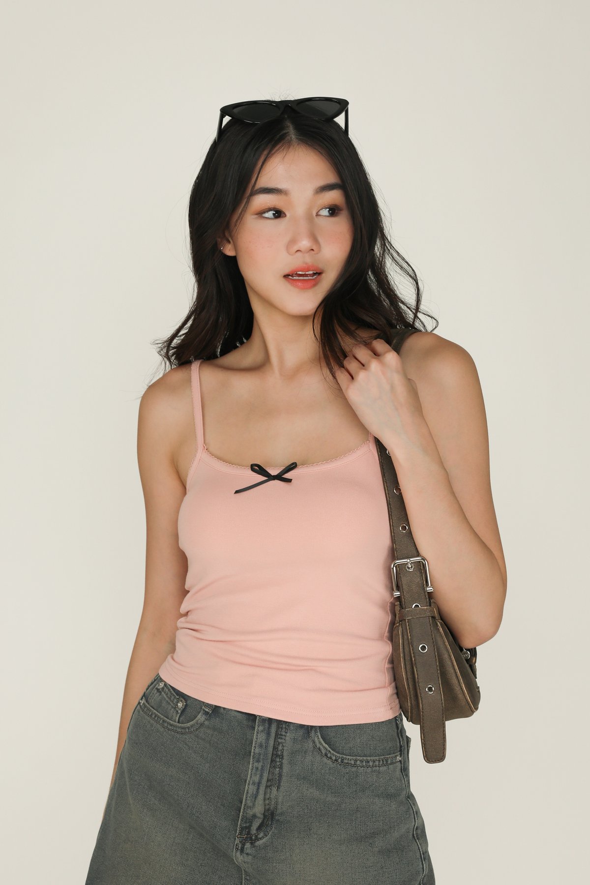 Leith Ribbon Padded Top (Baby Pink)