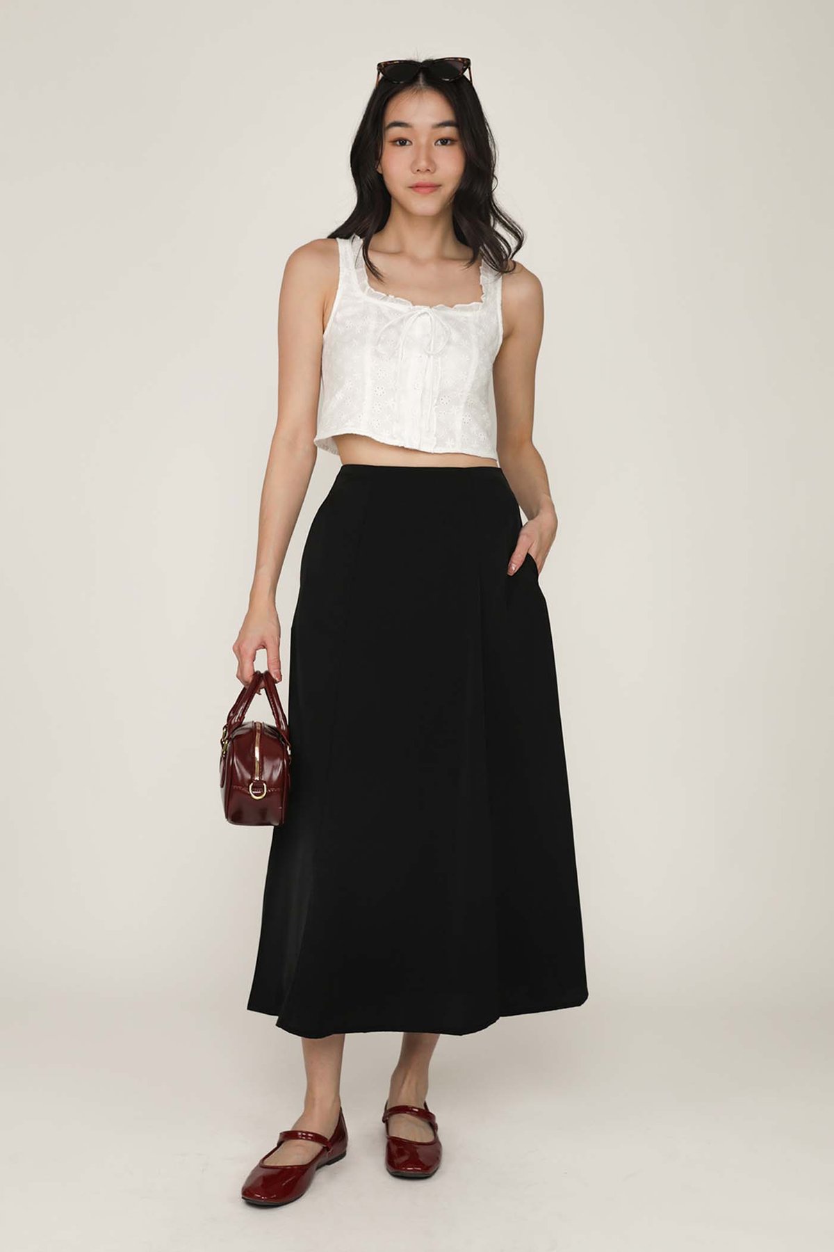 Elize Flare Maxi Skirt (Black)