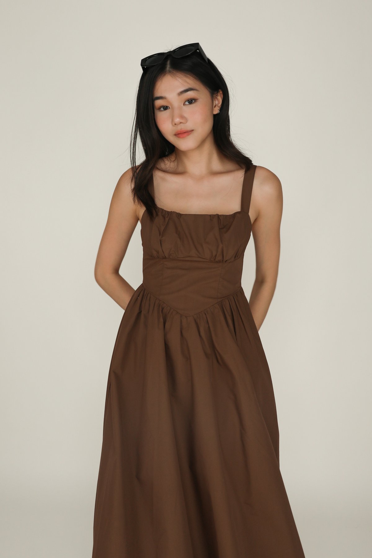 Francine Corset Maxi Dress (Brown)