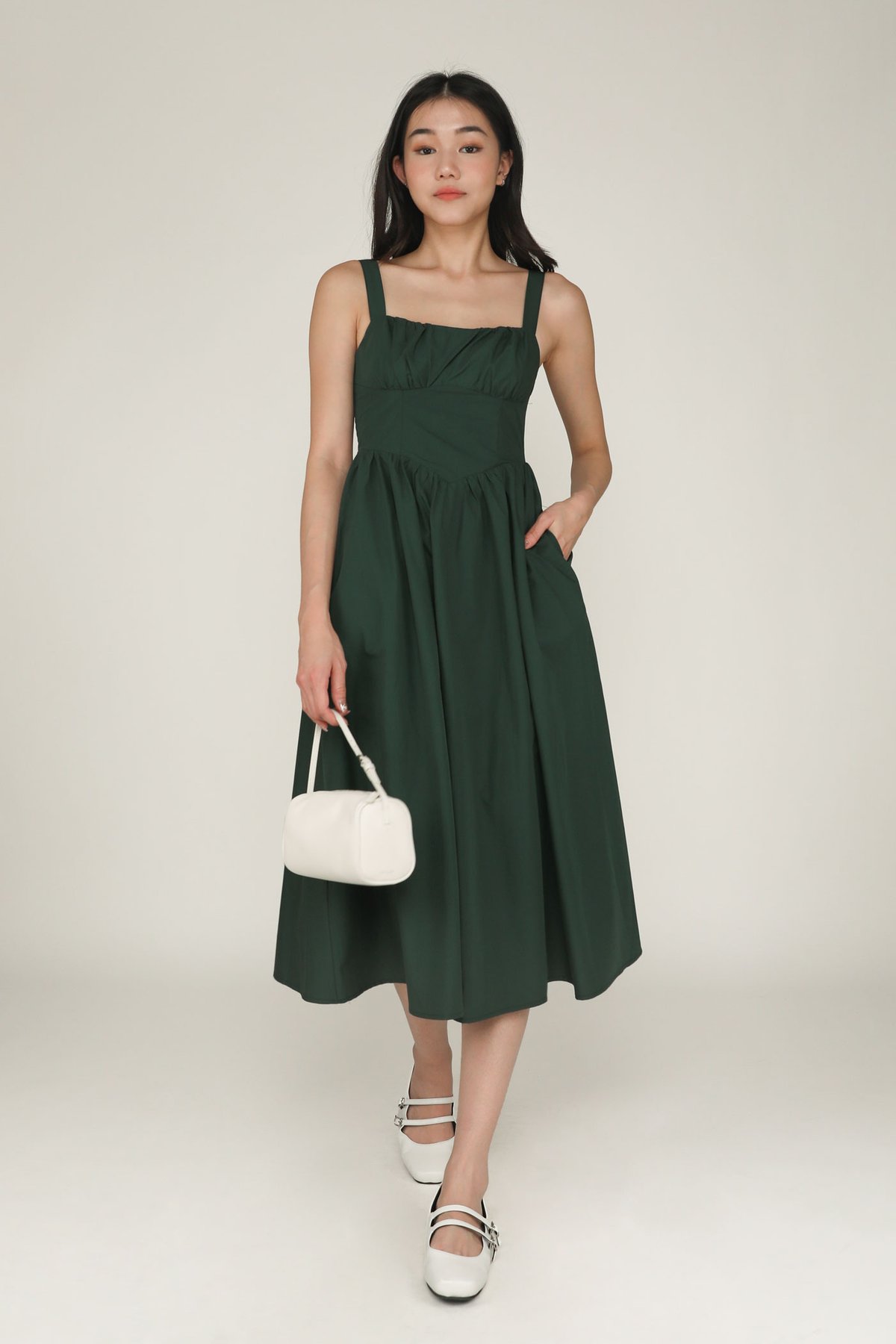 Francine Corset Maxi Dress (Forest Green)