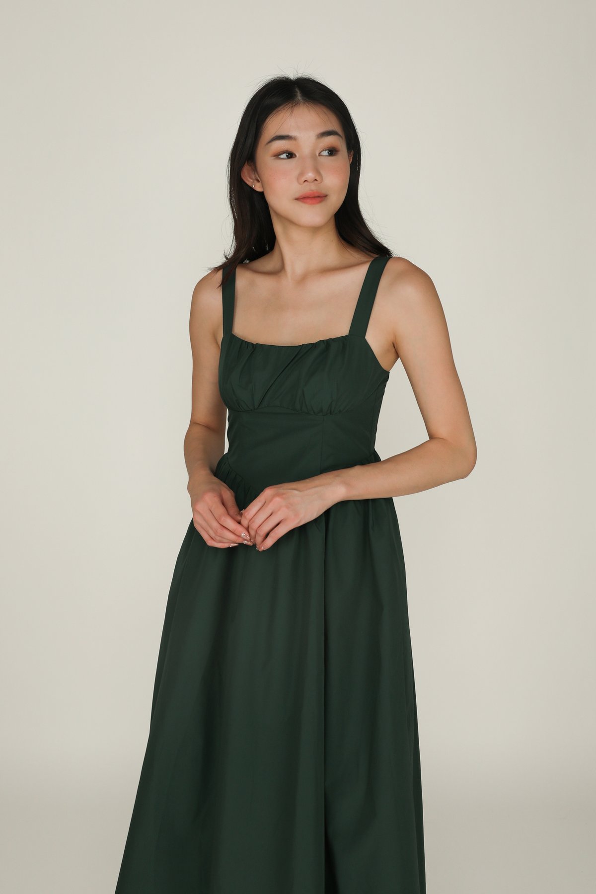 Francine Corset Maxi Dress (Forest Green)