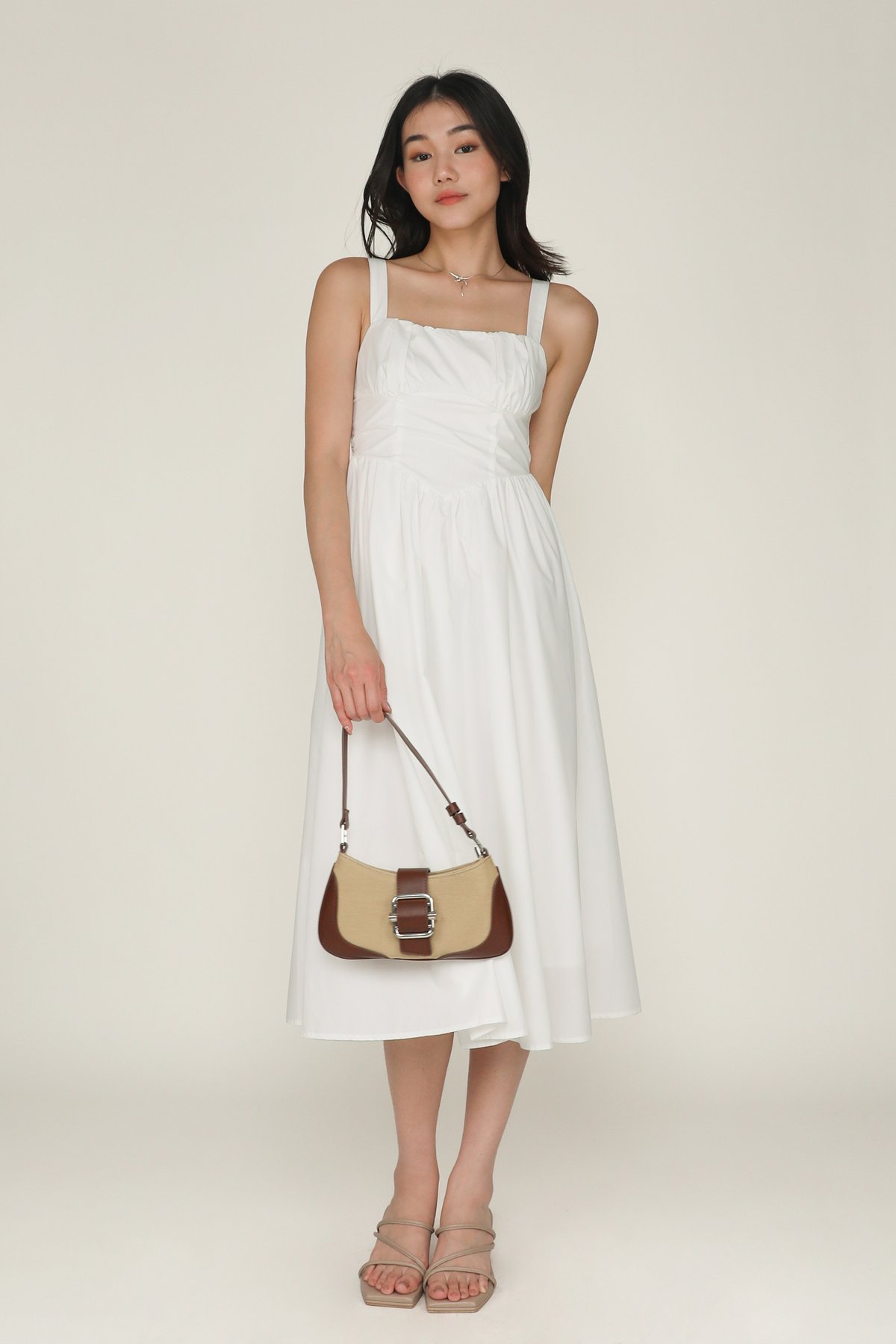 Francine Corset Maxi Dress (White)