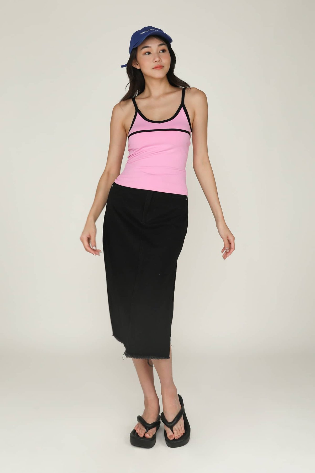 Robyn Contrast Padded Top (Pink)