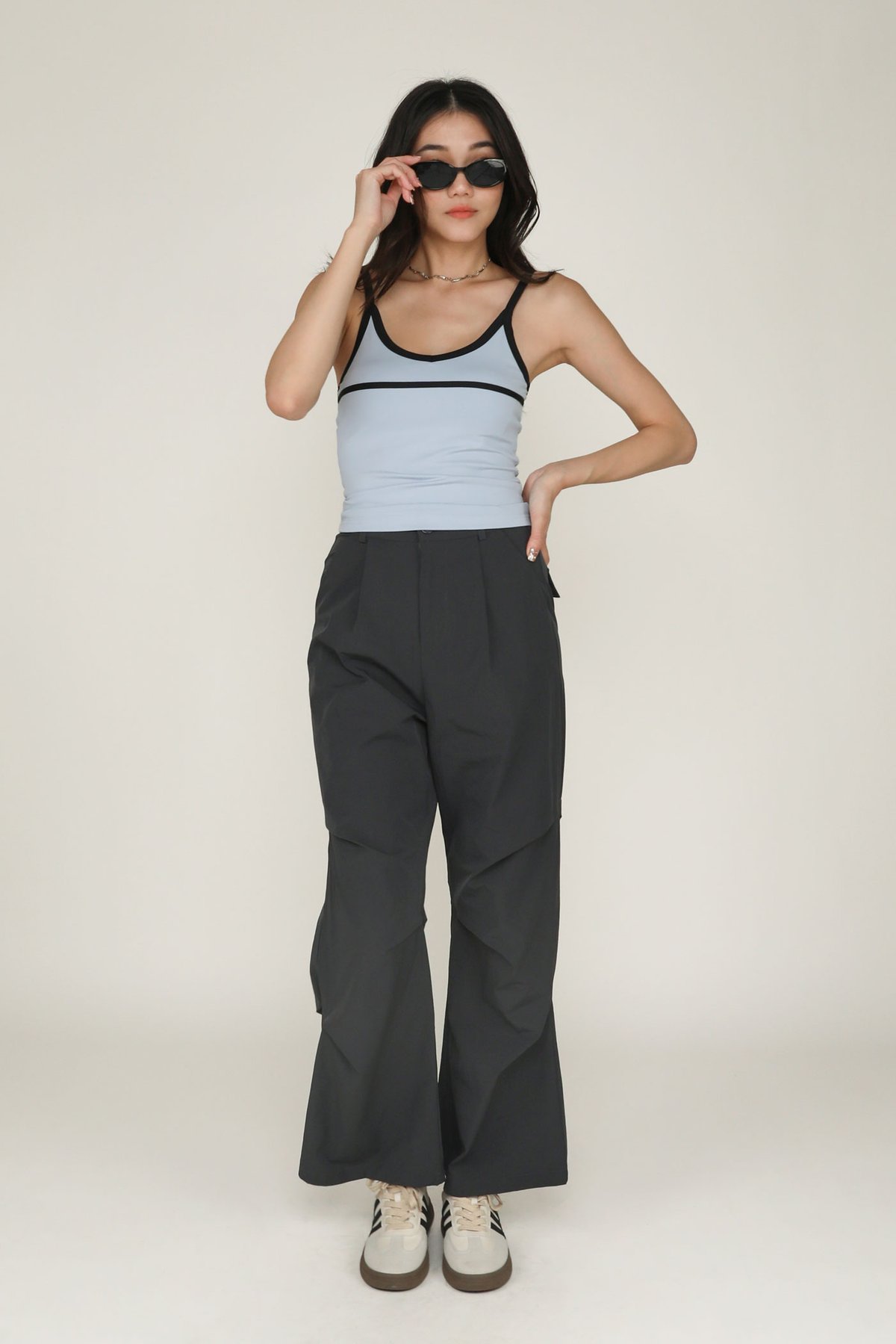 Robyn Contrast Padded Top (Blue)