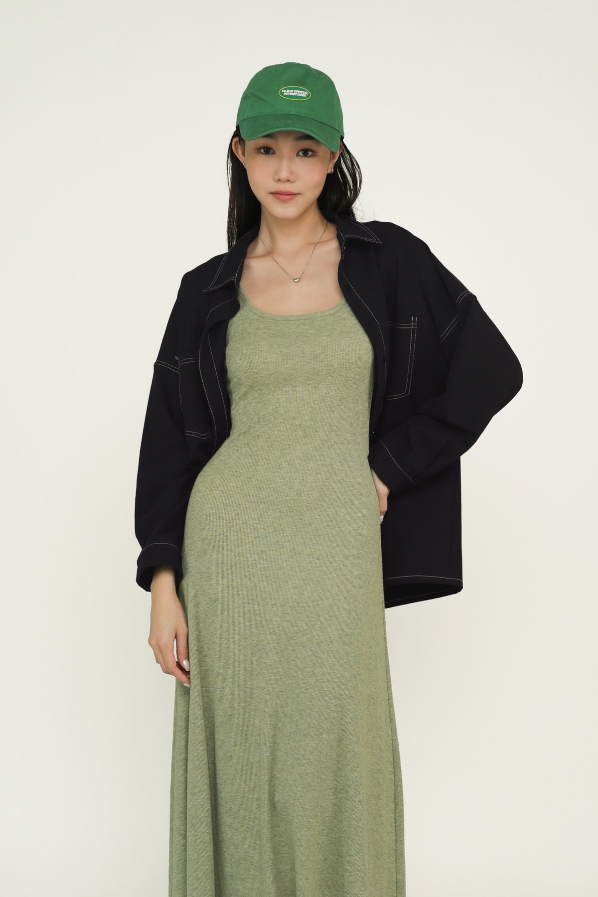 Alva Basic Jersey Maxi Dress (Sage Green)