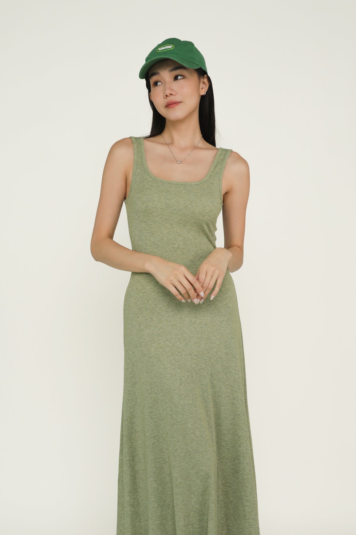 Alva Basic Jersey Maxi Dress (Sage Green)
