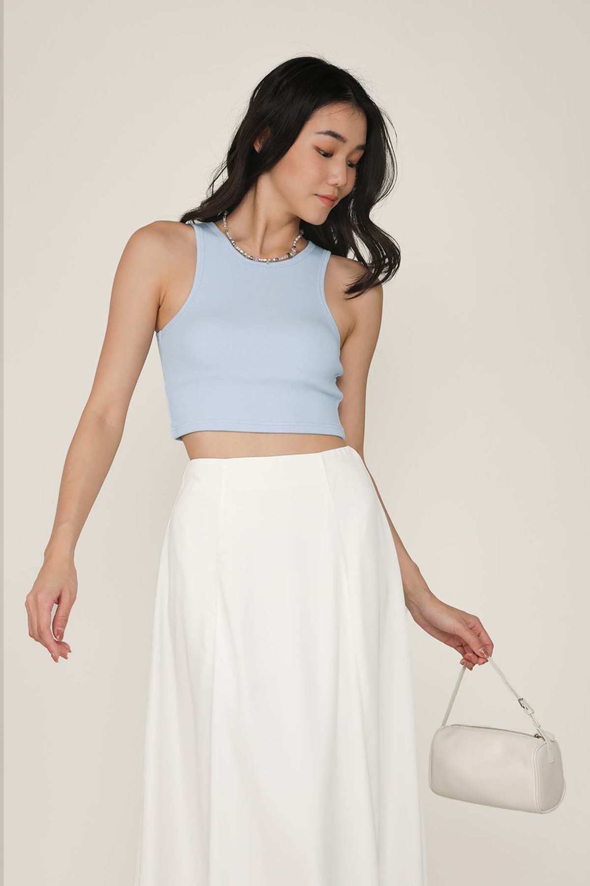 Elize Flare Maxi Skirt (White)