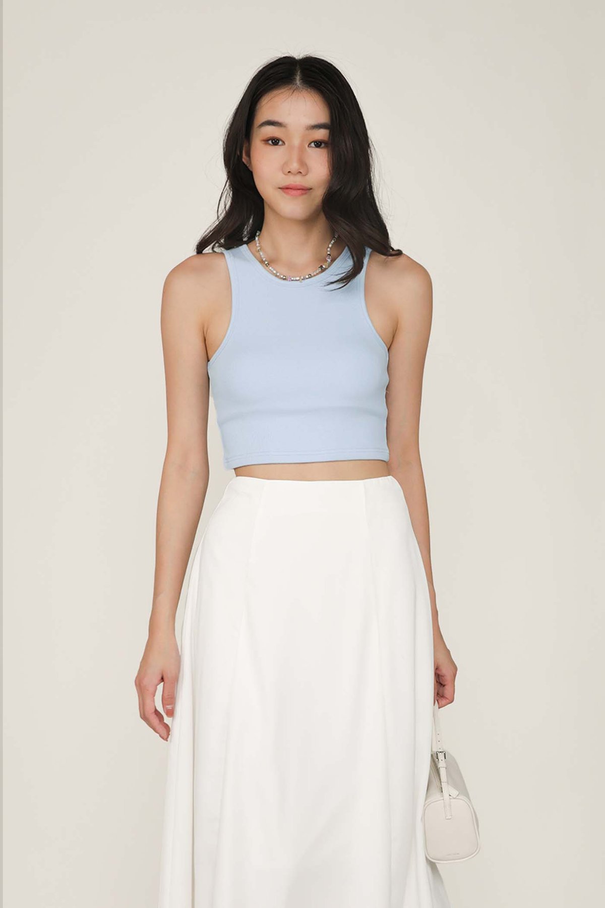 Elize Flare Maxi Skirt (White)