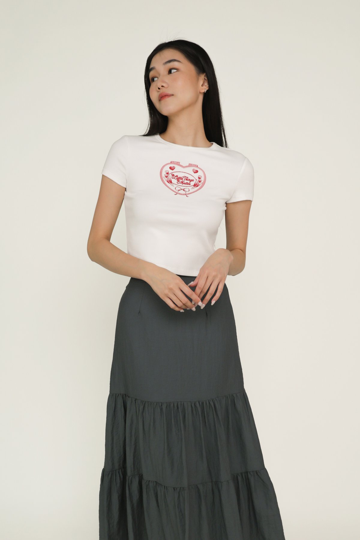 Eurica Tiered Maxi Skirt (Graphite)