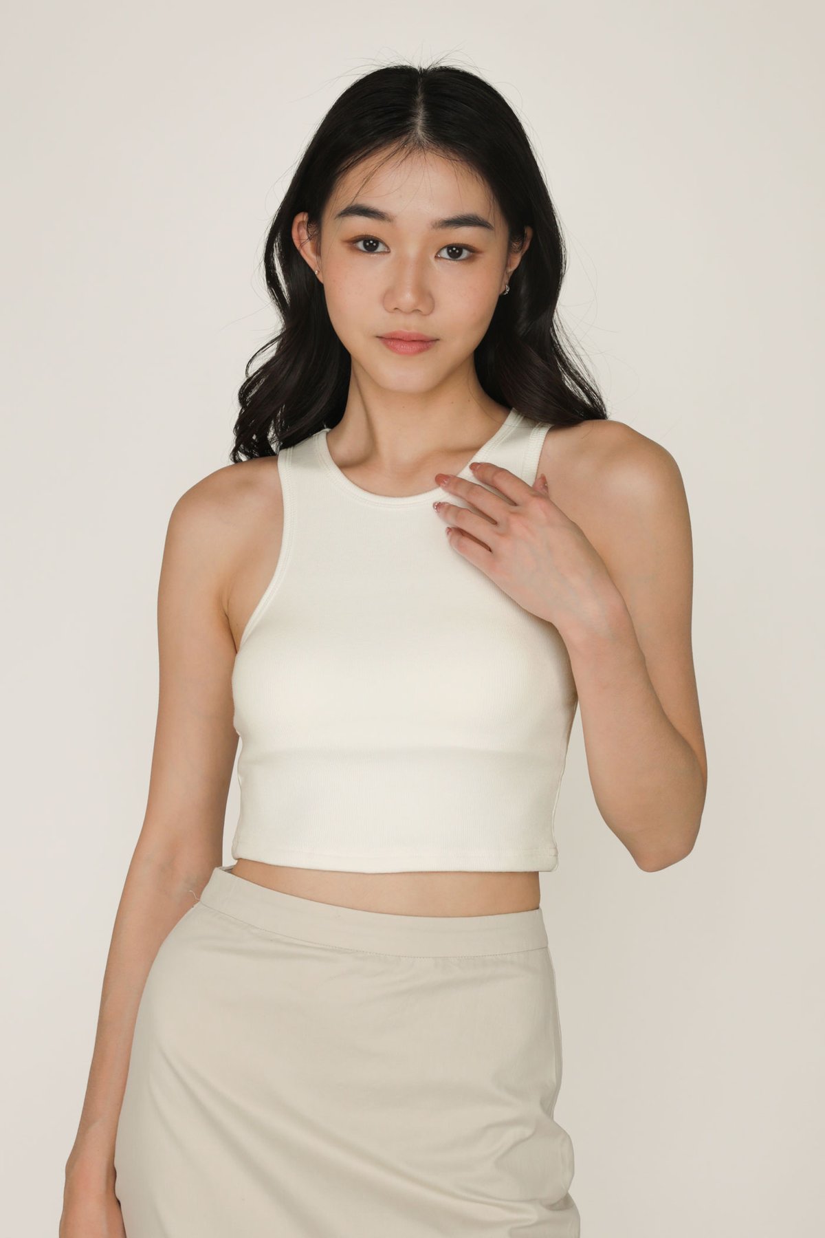Laurie Racercut Padded Top (White)