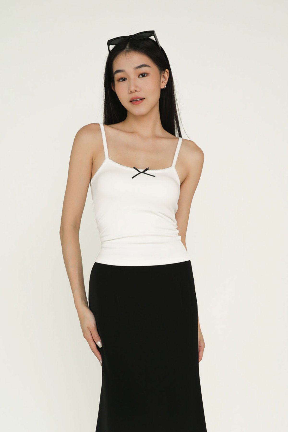 Leith Ribbon Padded Top (White)
