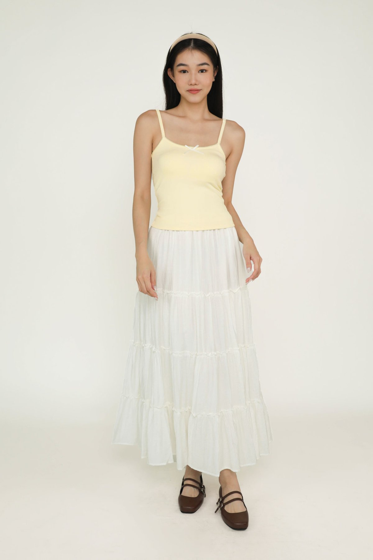 Aniya Frills Tiered Skirt (White)