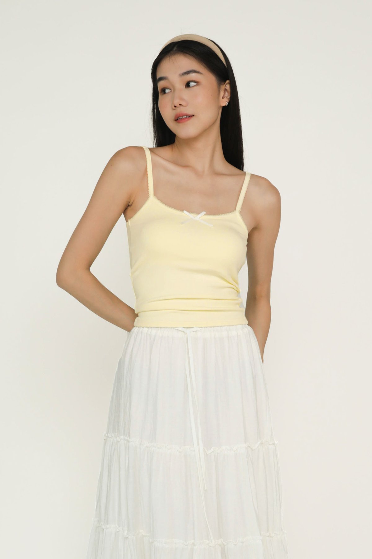 Aniya Frills Tiered Skirt (White)