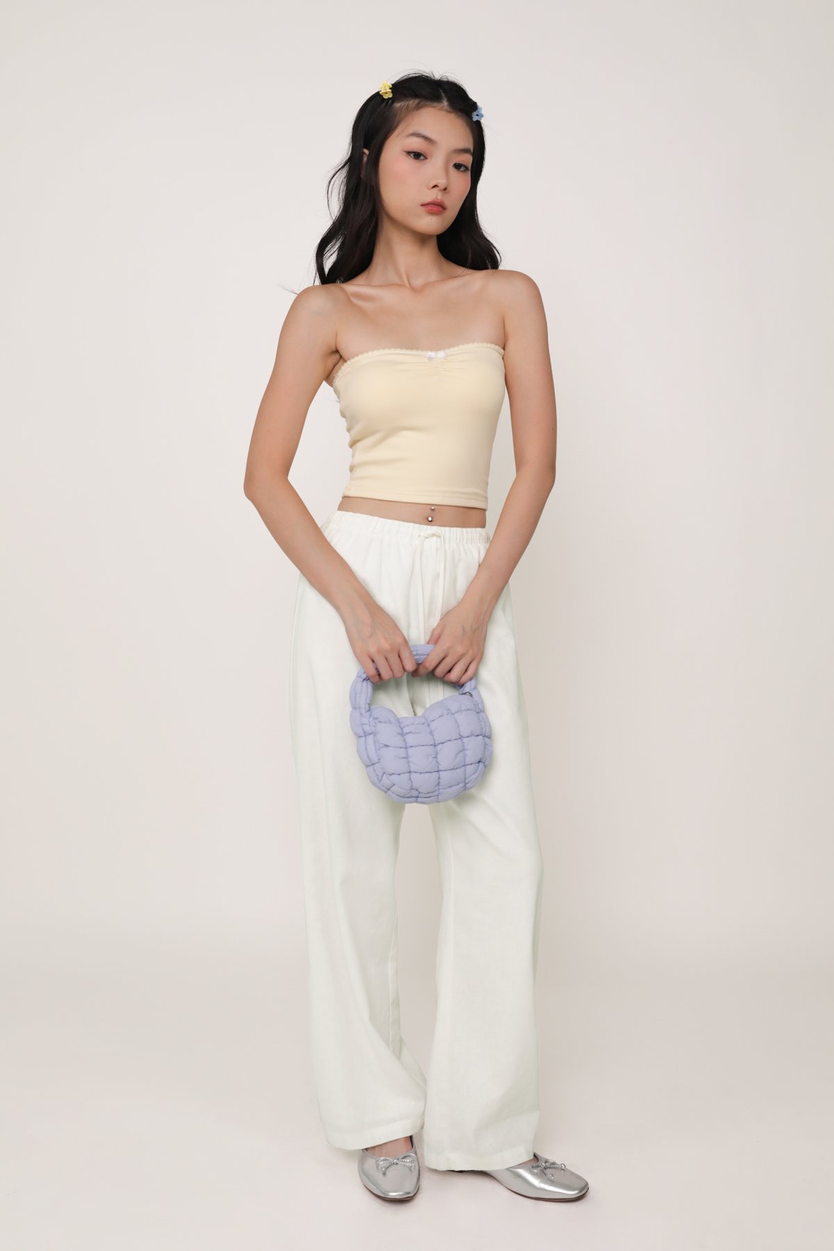 Gracia Ribbon Tube Padded Top (Butter)