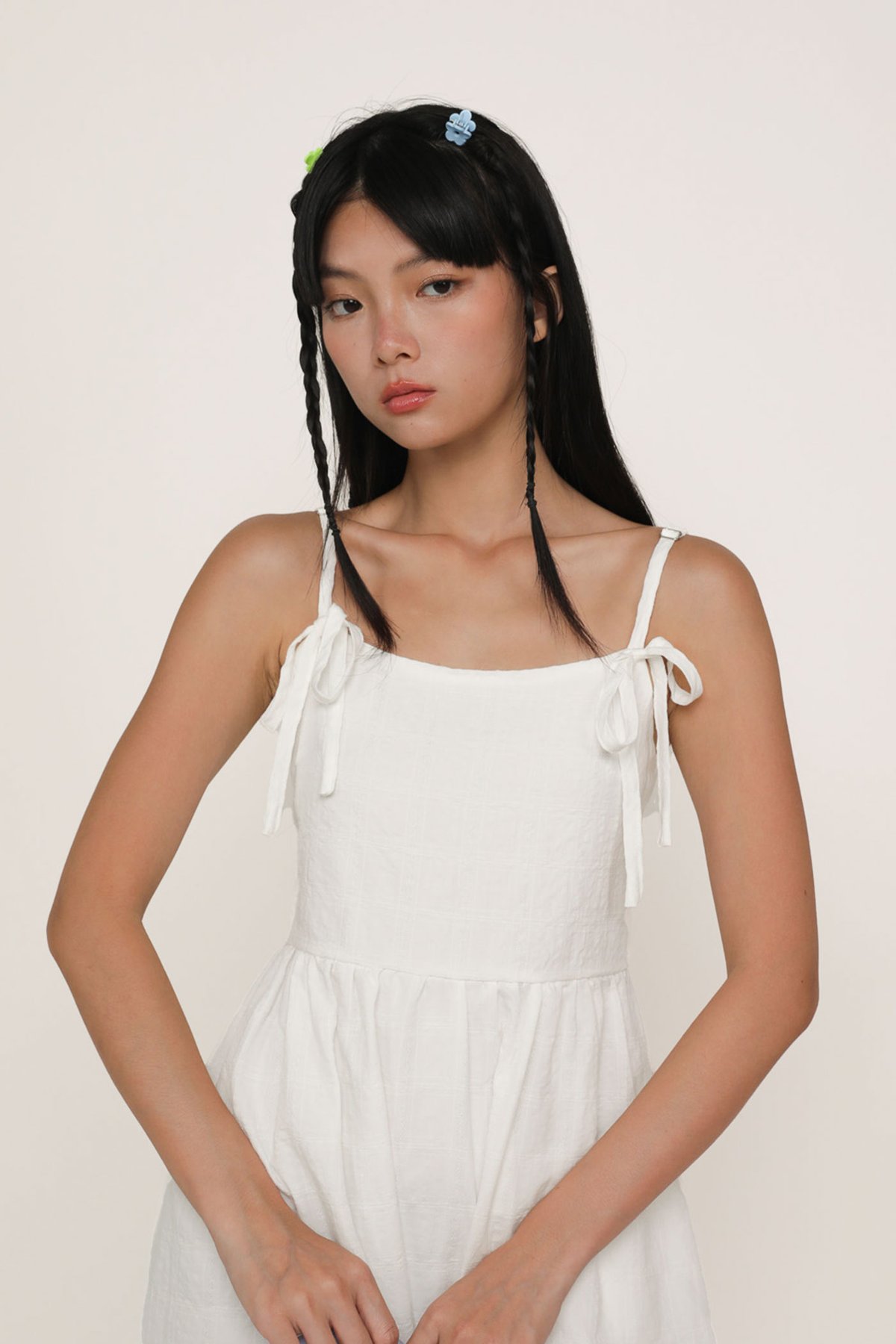 Junia Babydoll Maxi Dress (White)