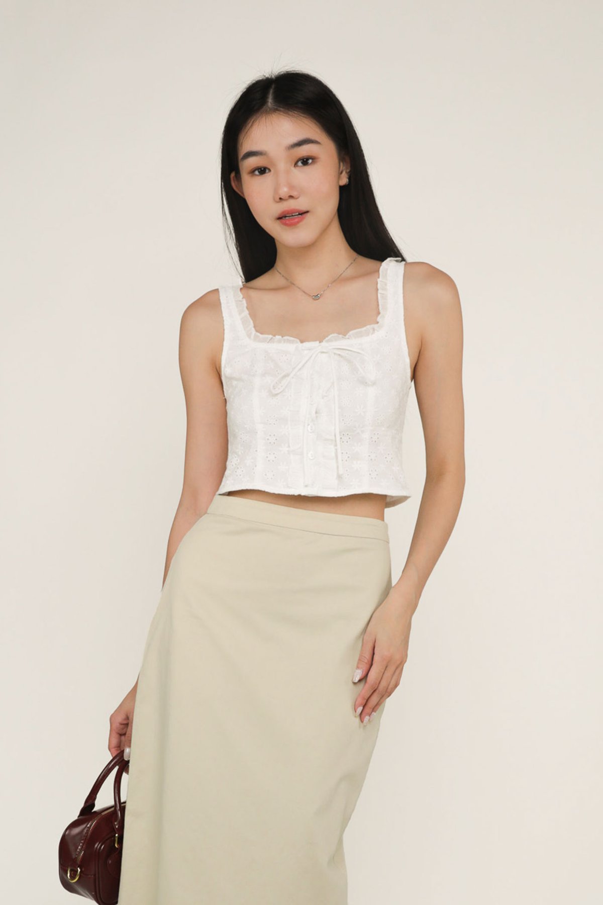 Yvelyn Maxi Skirt (Beige)