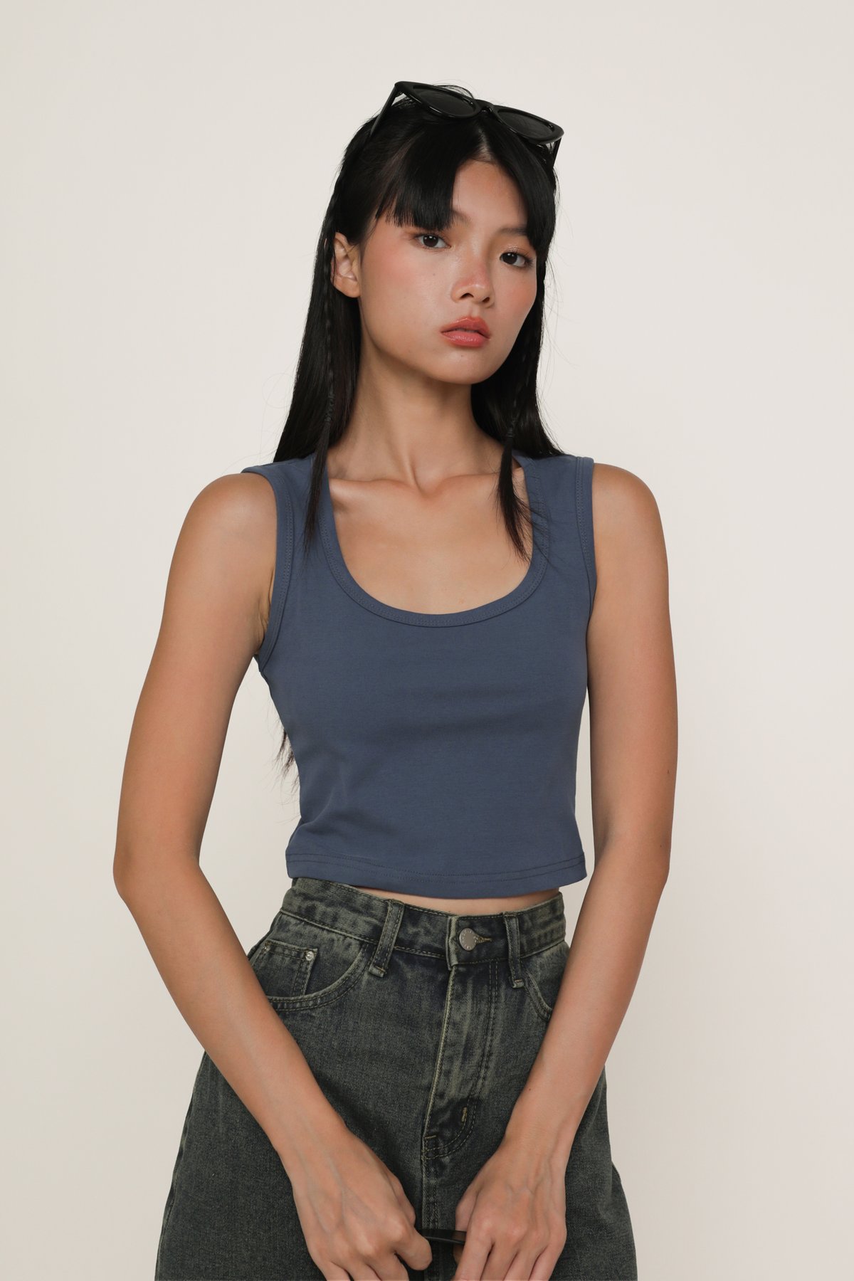 Renie Basic Top (Slate Blue)