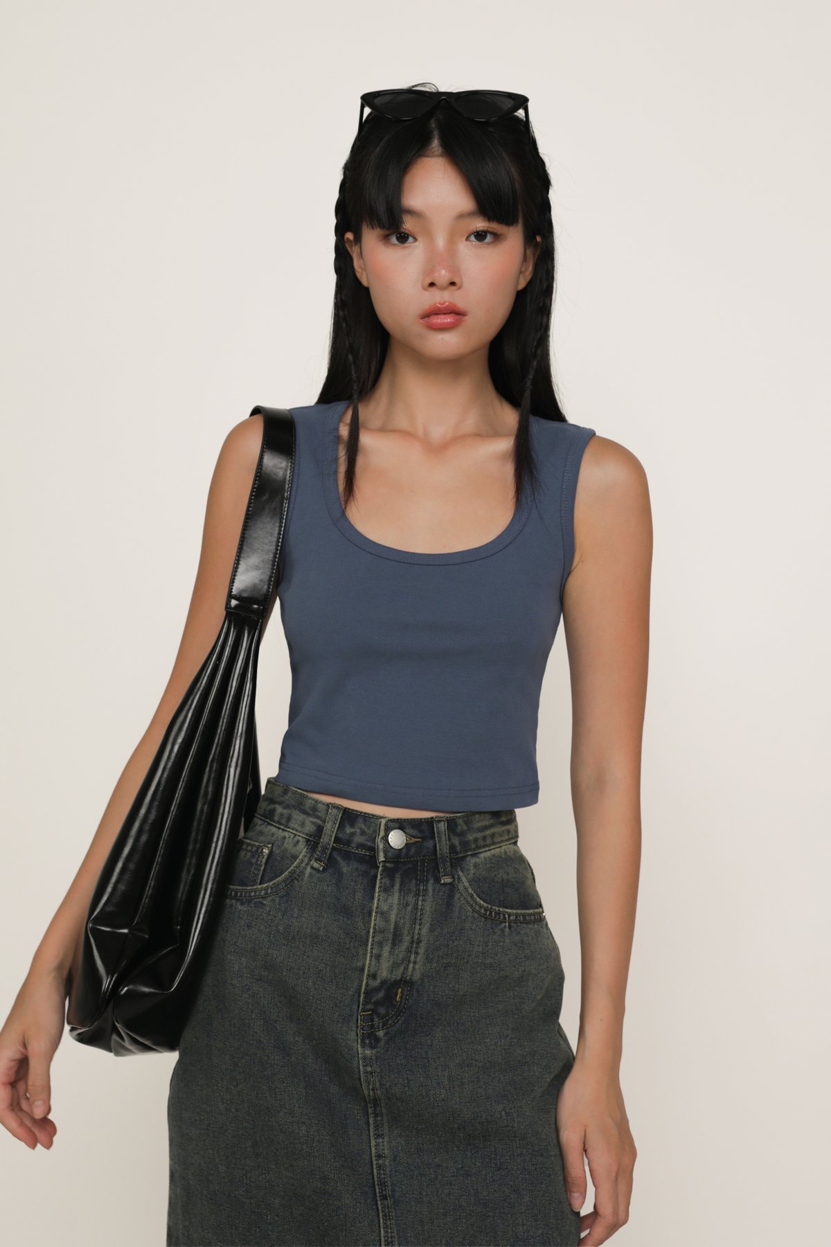 Renie Basic Top (Slate Blue)