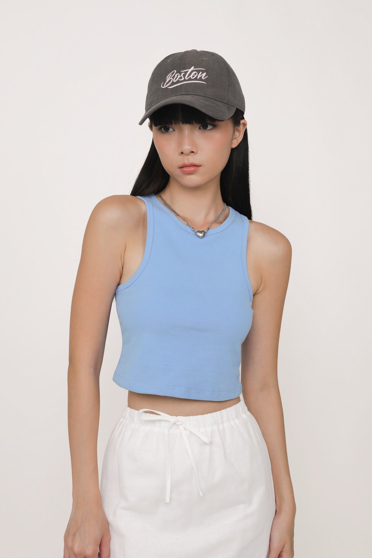 Bravo Racercut Crop Padded Top (Cornflower Blue)