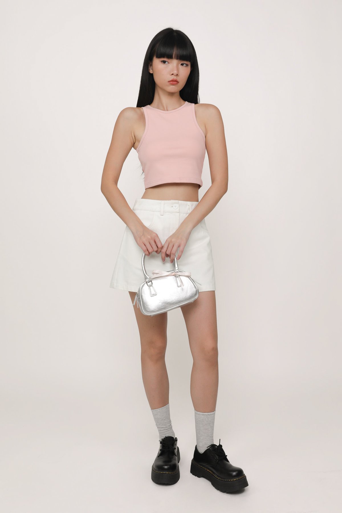 Bravo Racercut Crop Padded Top (Blush Pink)