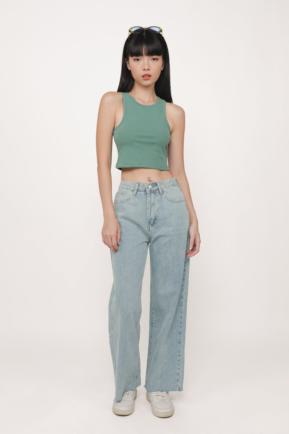 Bravo Racercut Crop Padded Top (Teal)