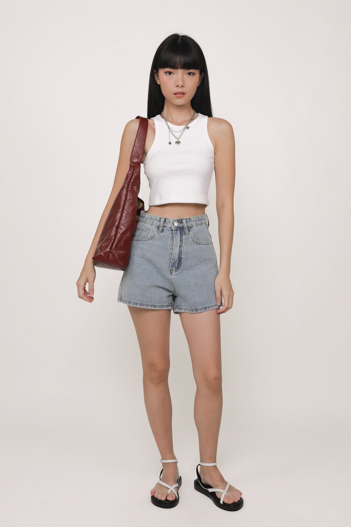 Bravo Racercut Crop Padded Top (White)