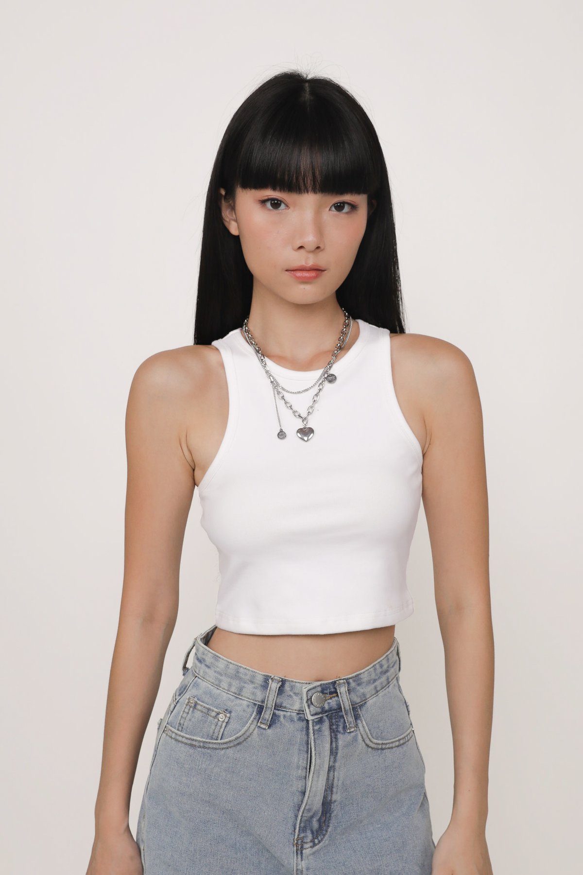 Bravo Racercut Crop Padded Top (White)