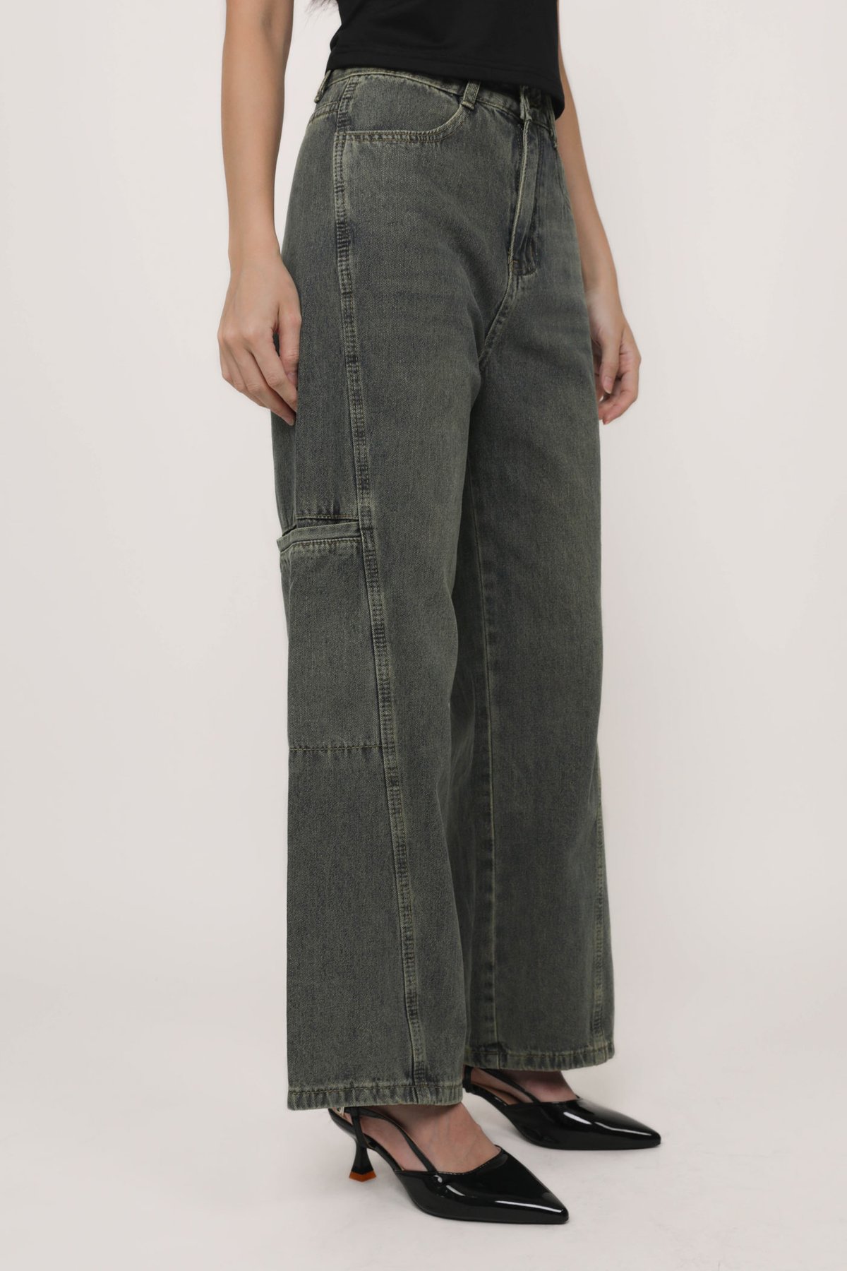 Brylee Panelled Denim Jeans (Vintage Wash)
