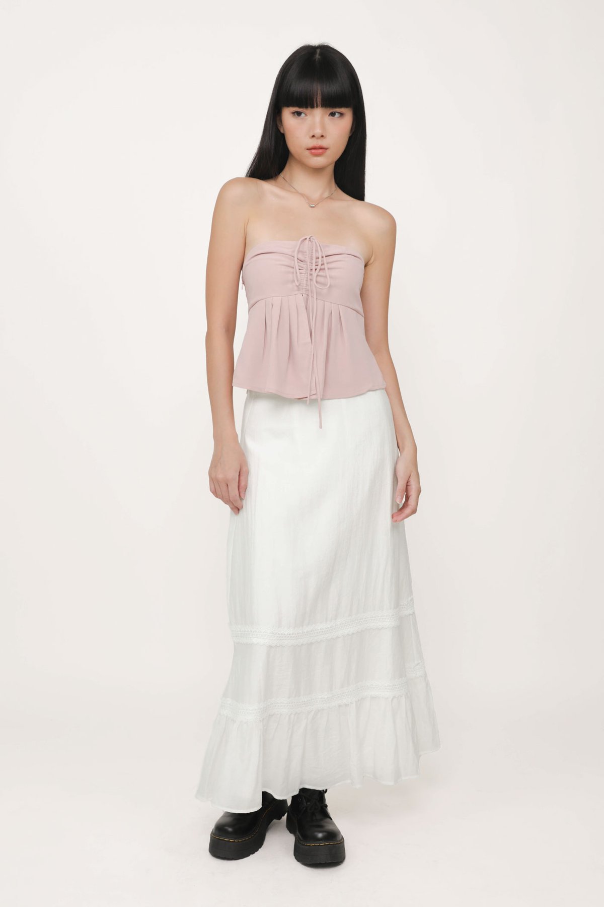 Jerica Lace Maxi Skirt (White)