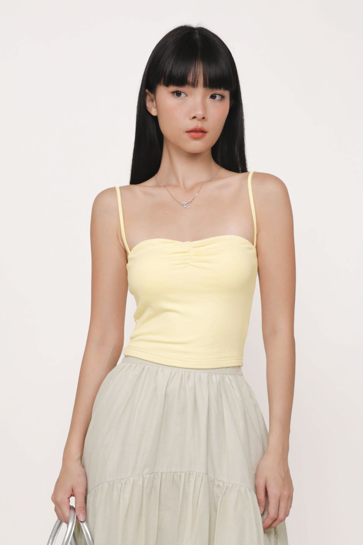 Reina Ruched Padded Top (Butter)