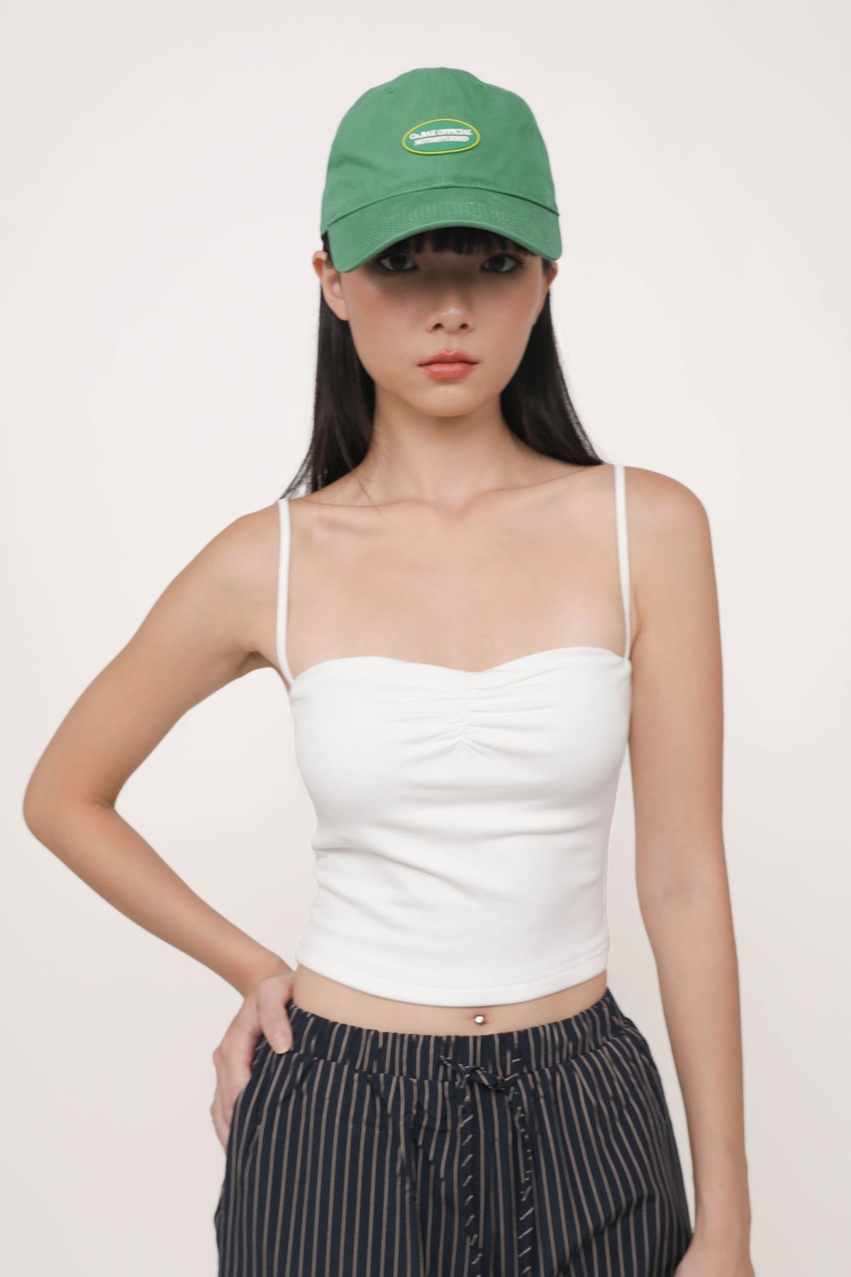 Reina Ruched Padded Top (White)