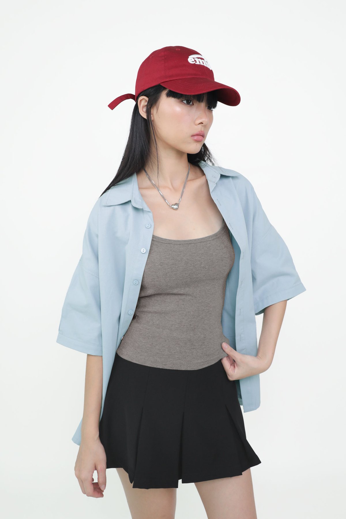 Kai Linen Boyfriend Shirt (Sky Blue)