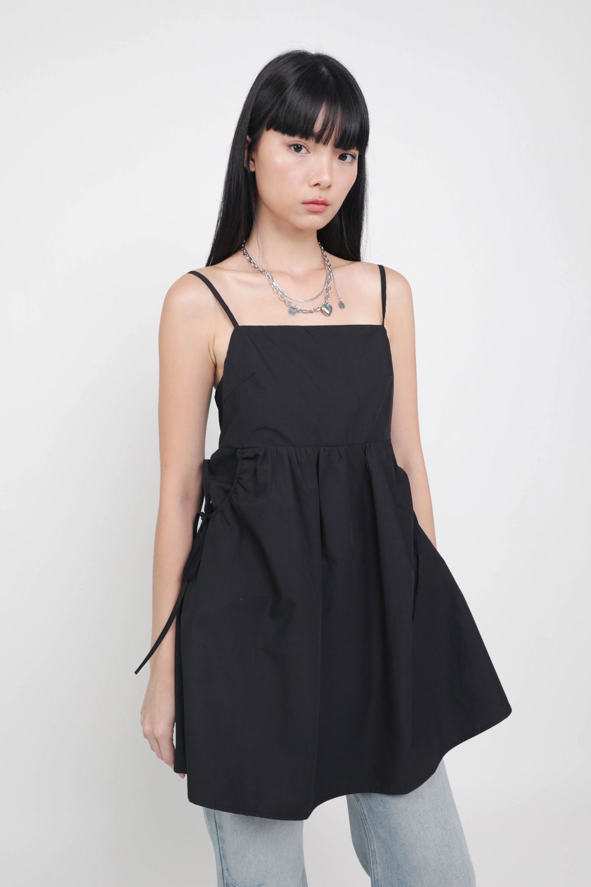 Kalista Pocket Babydoll Dress (Black)