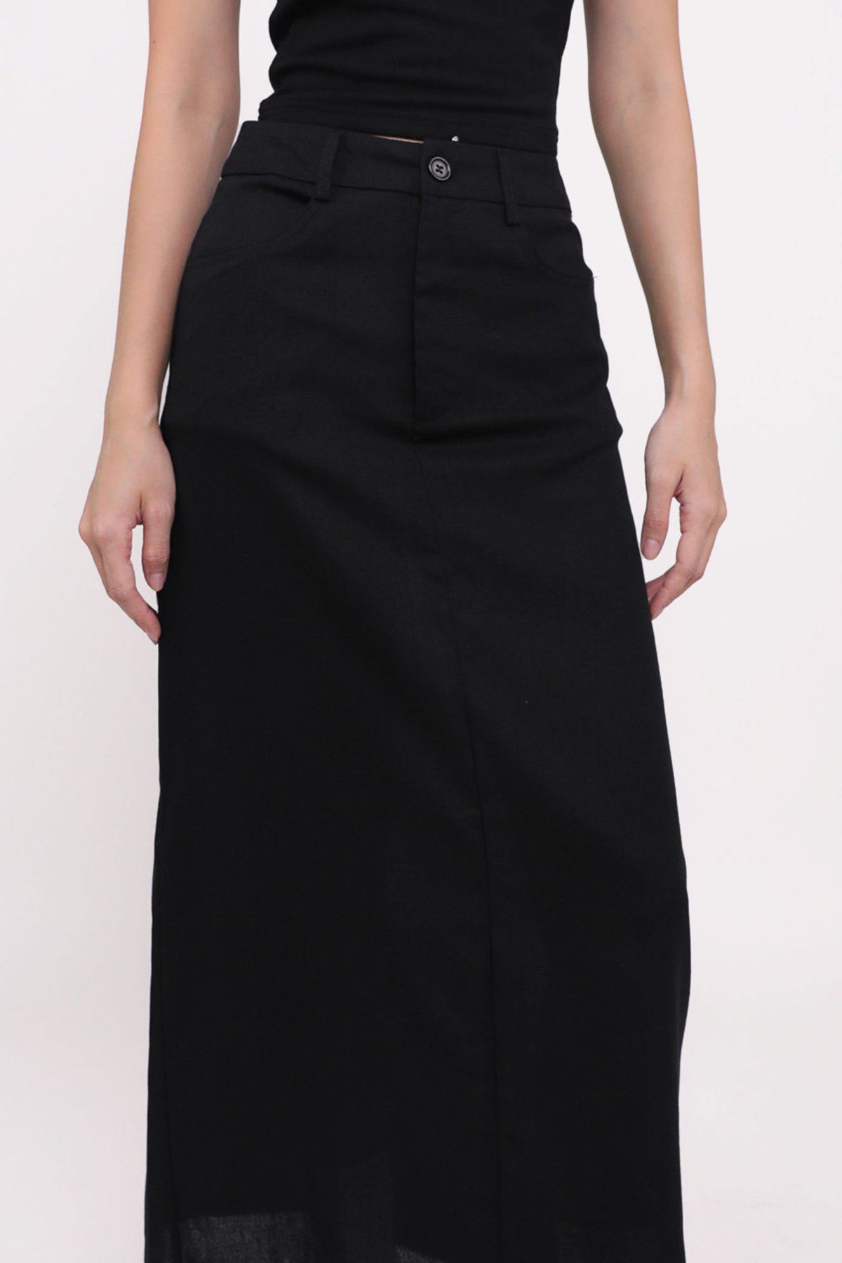 Tacci Tailored Linen Skirt (Black)