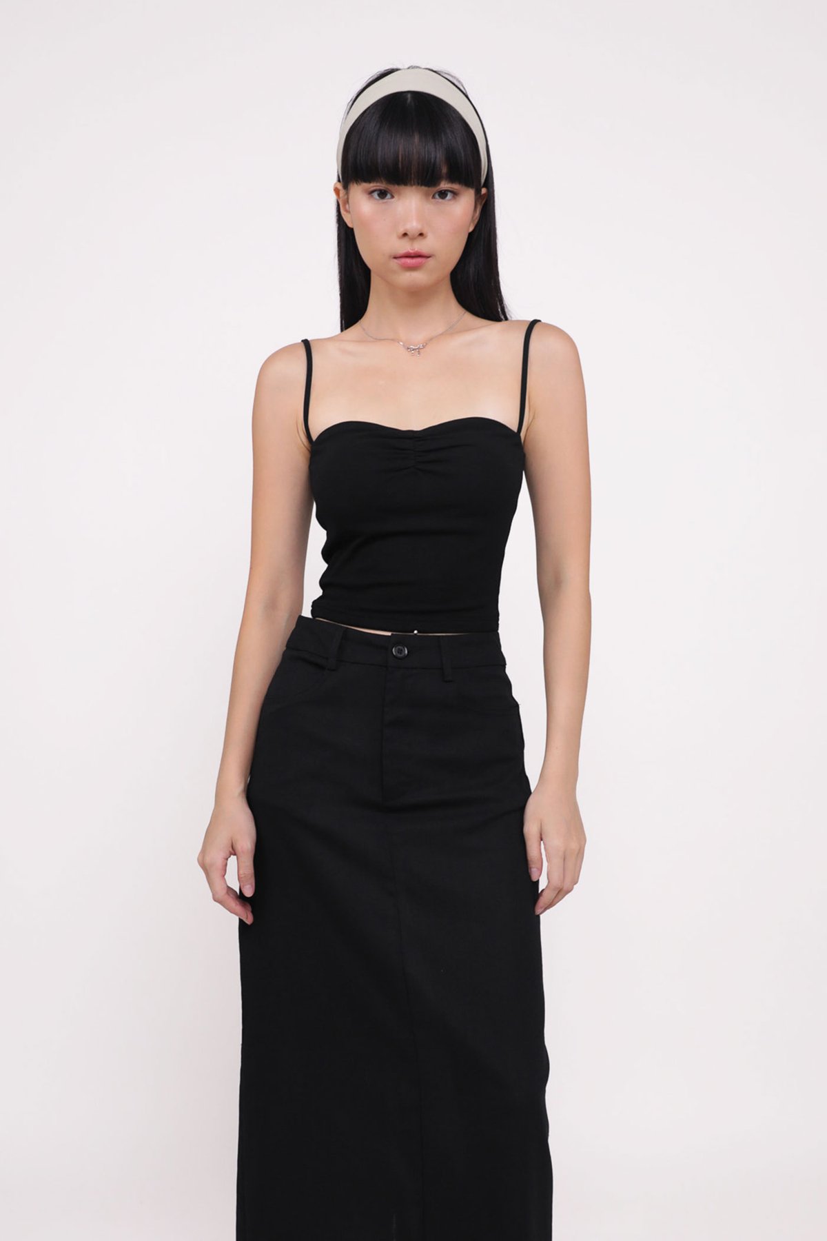 Tacci Tailored Linen Skirt (Black)