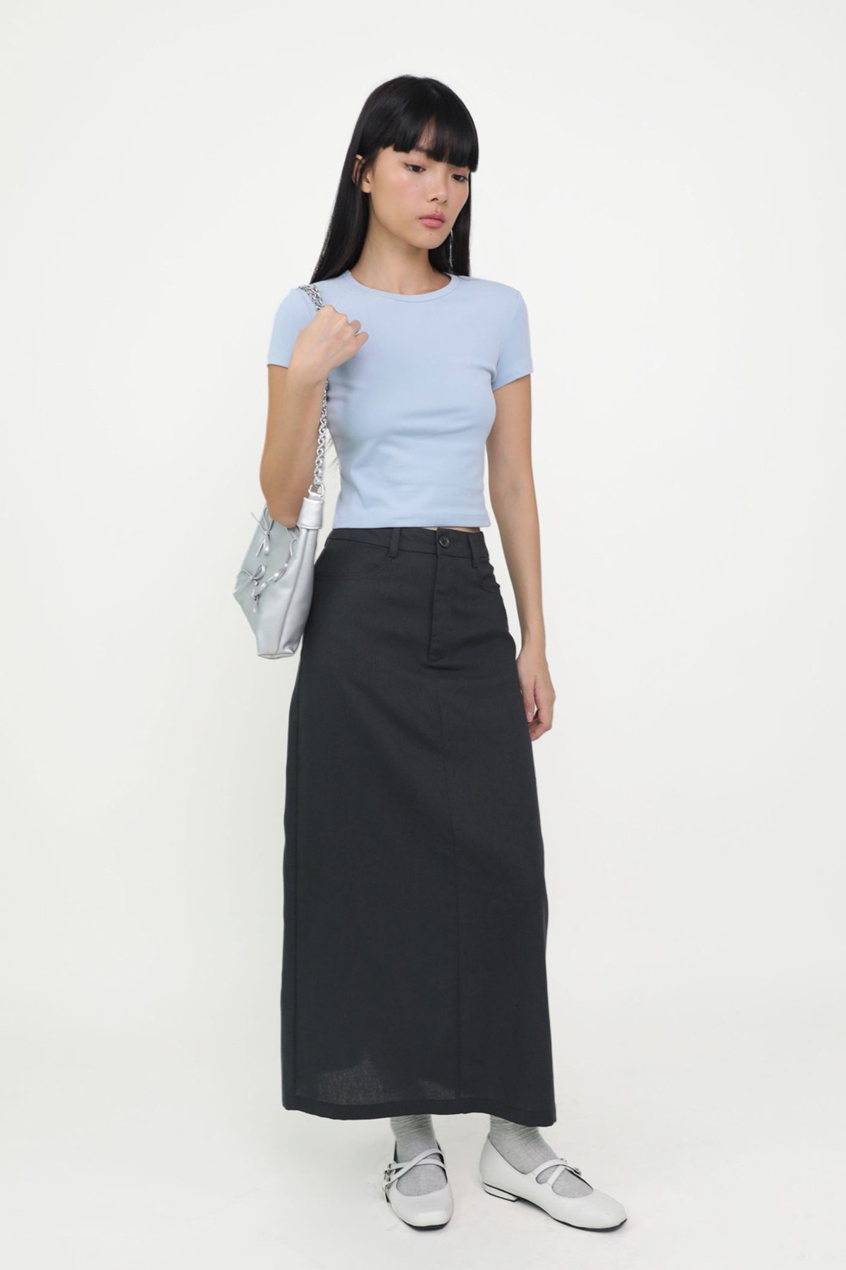 Tacci Tailored Linen Skirt (Graphite)