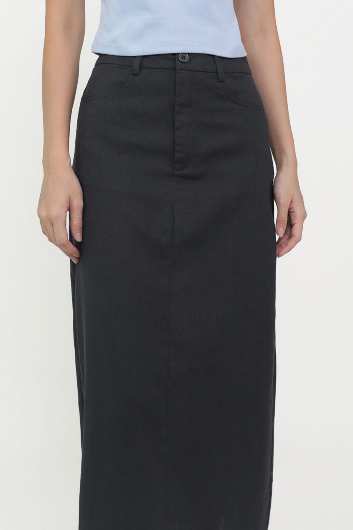 Tacci Tailored Linen Skirt (Graphite)