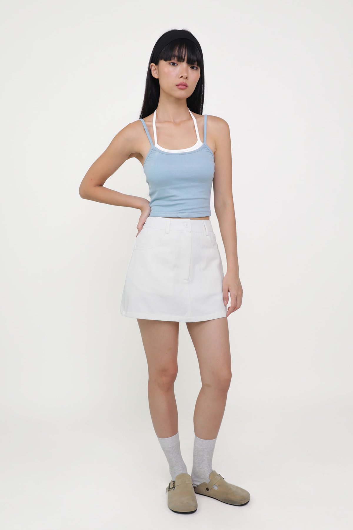 Peyton Basic Cotton Skorts (White) Version 2