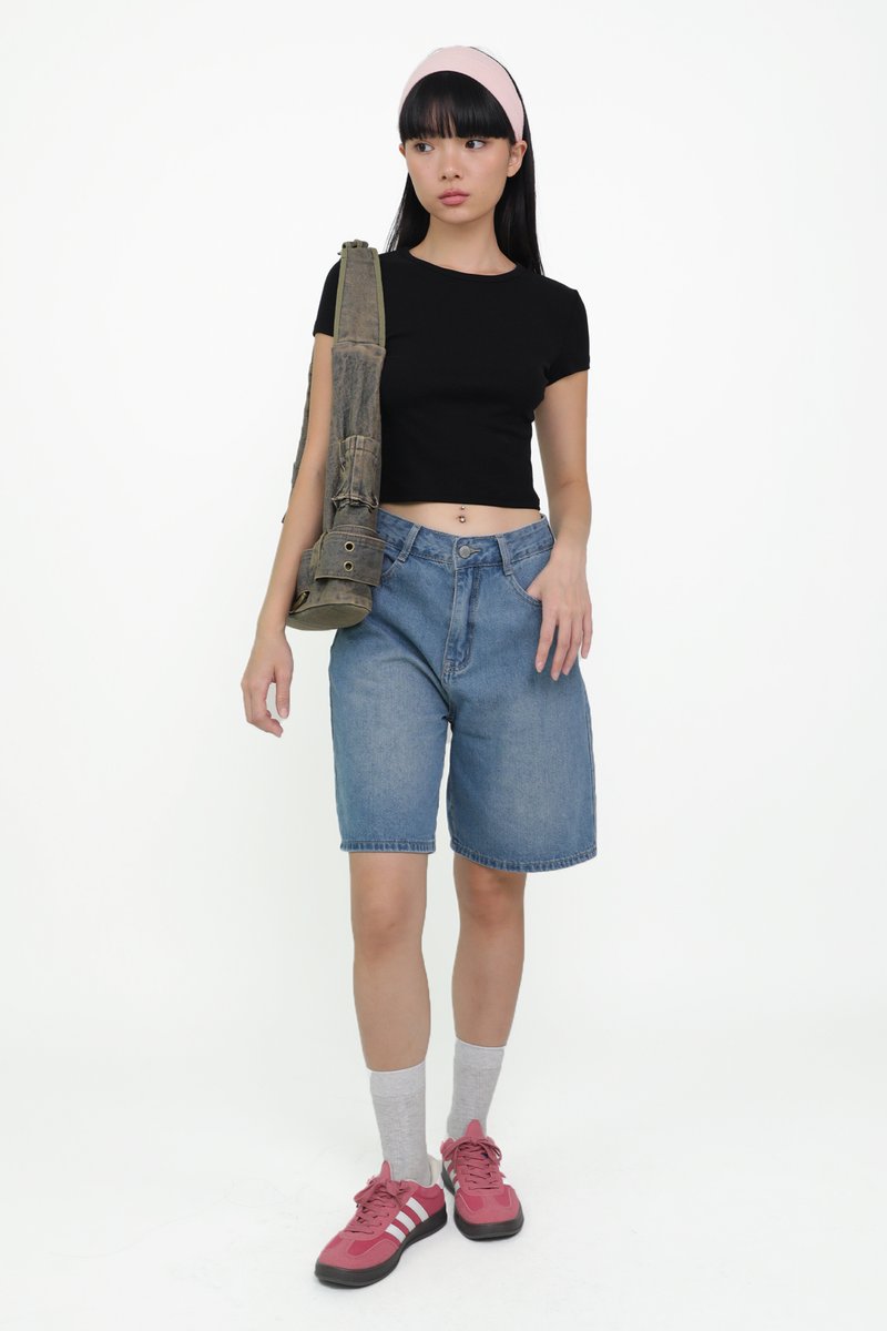 Denim jorts on sale