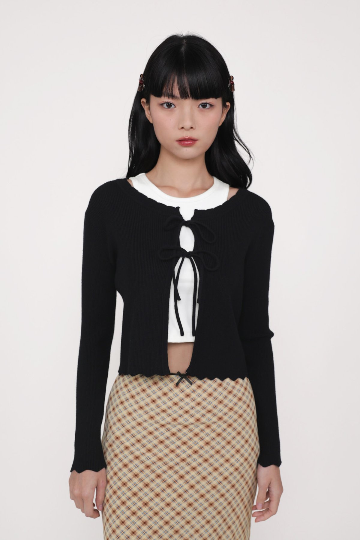 Bernadette Tie Front Cardigan (Black)