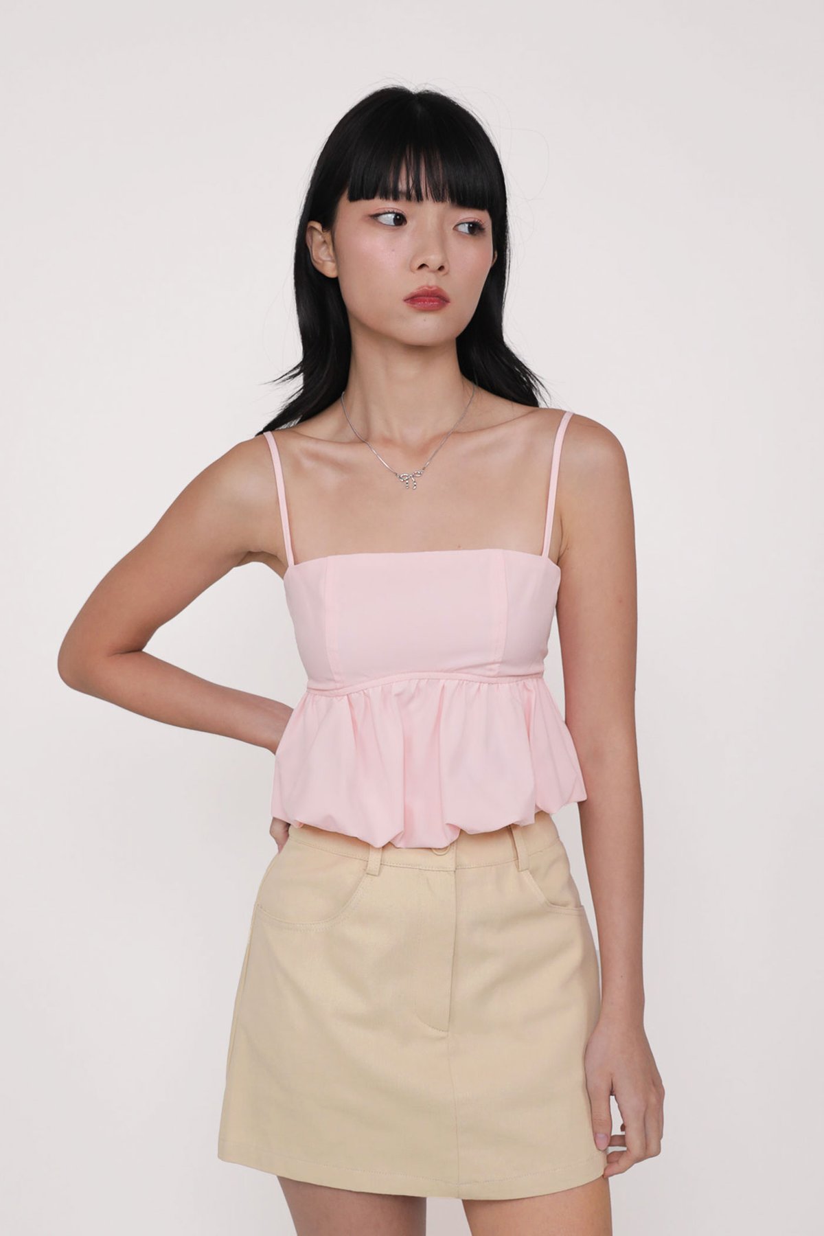 Claudia Bubble Babydoll Top (Pink)