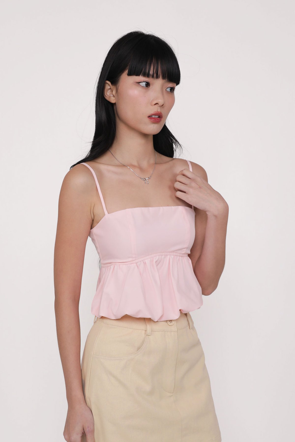 Claudia Bubble Babydoll Top (Pink)