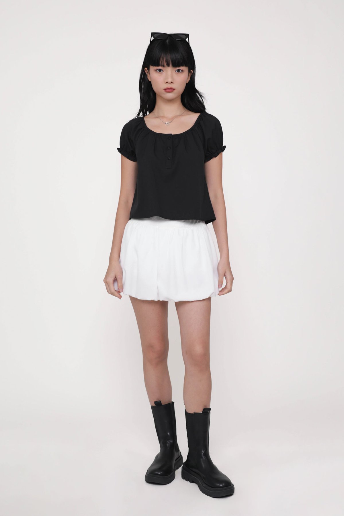 Edena Ruffles Top (Black)