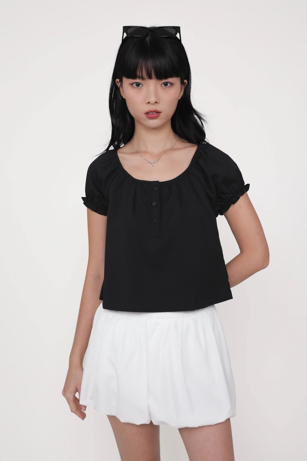 Edena Ruffles Top (Black)