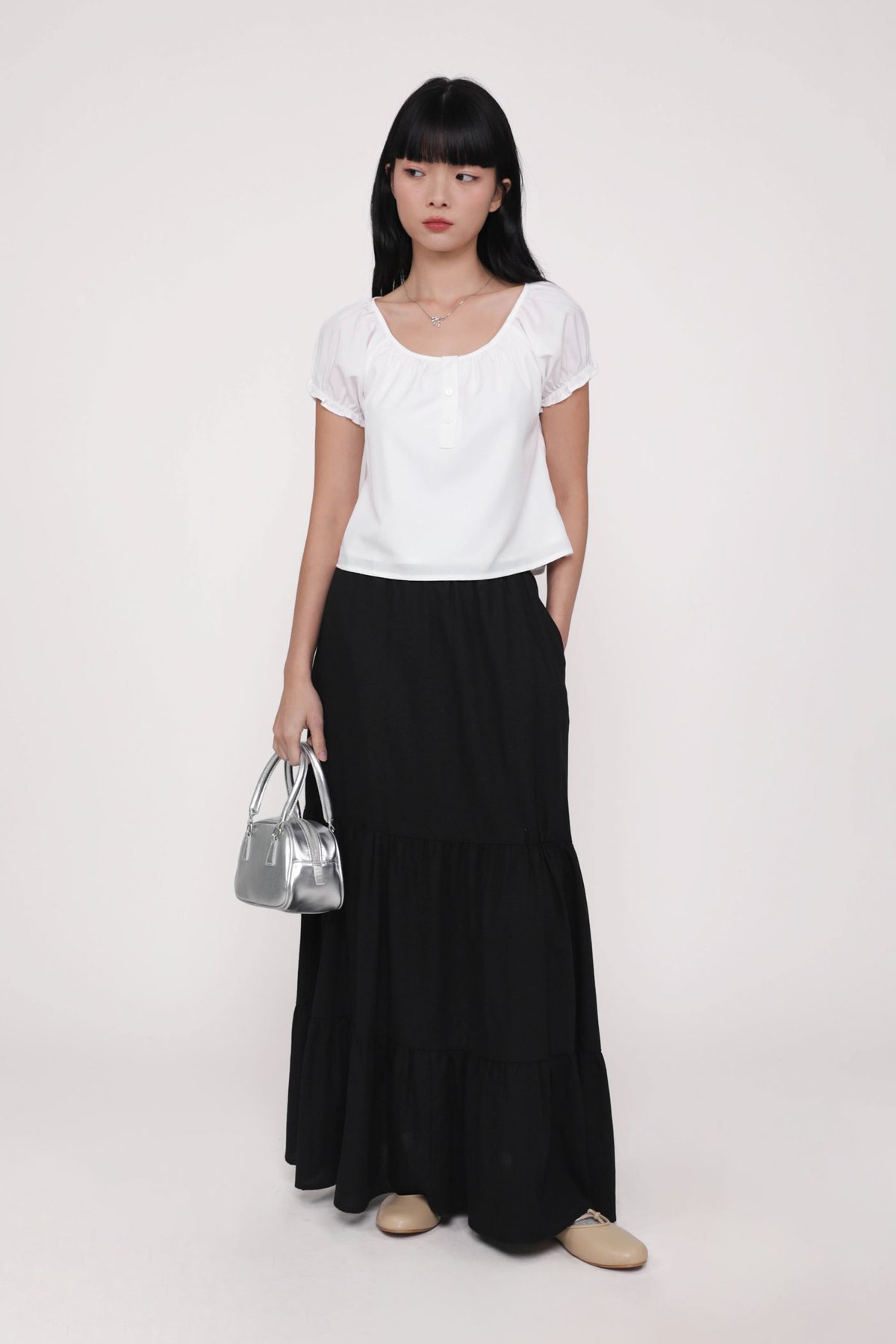 Edena Ruffles Top (White)