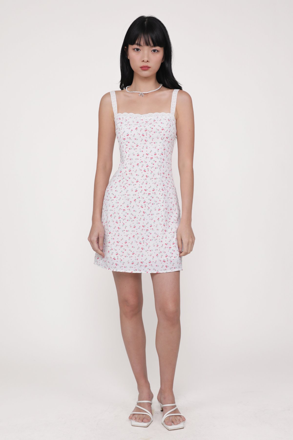 Elise Crochet Trim Dress (White Harvest)