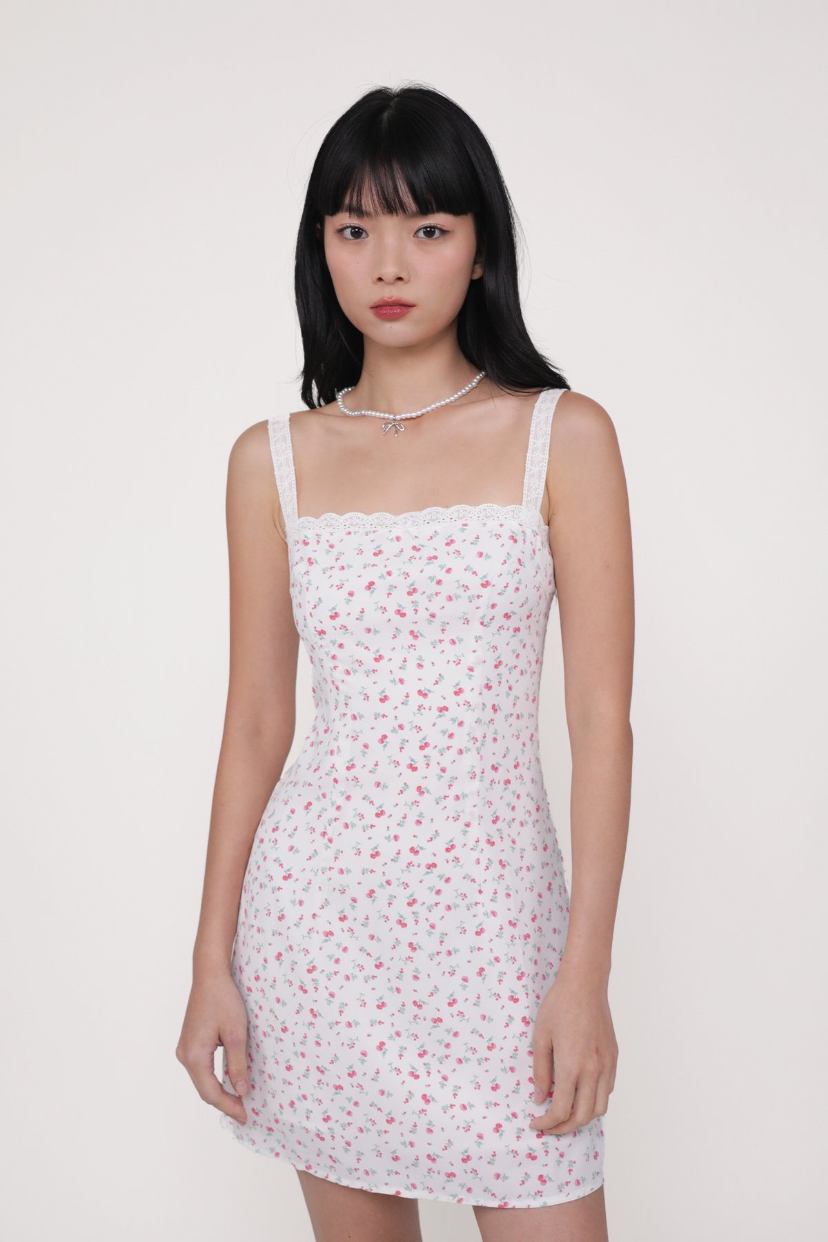 Elise Crochet Trim Dress (White Harvest)